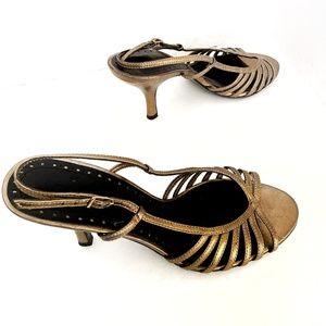 Art Deco style Zara leather heeled sandals